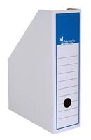 Magazine file, cardboard, 80 mm, VICTORIA OFFICE, white